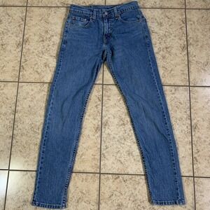 Levis 502 Jeans Womens W27 Tapered Hi Ball‎ Blue Denim Mid Rise Zip